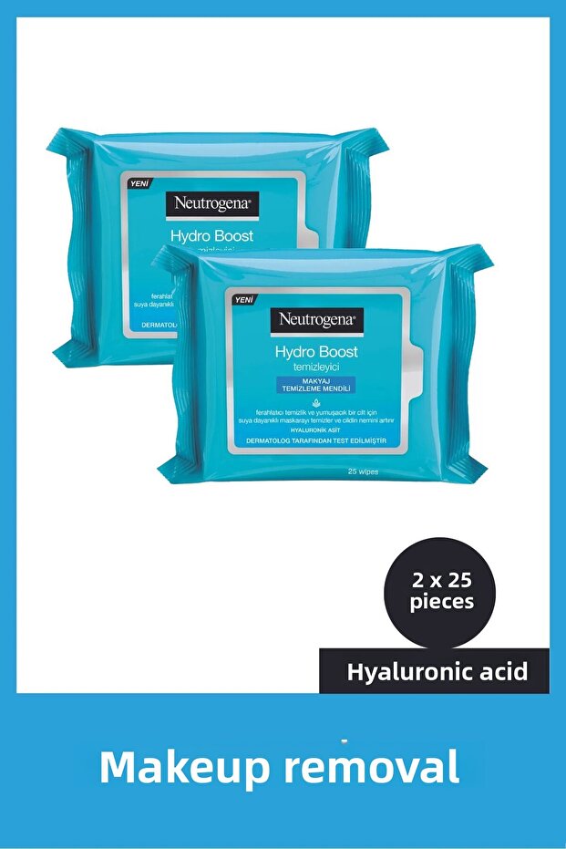 Hydro Boost Makeup Removal Wipes 25 Pieces X2