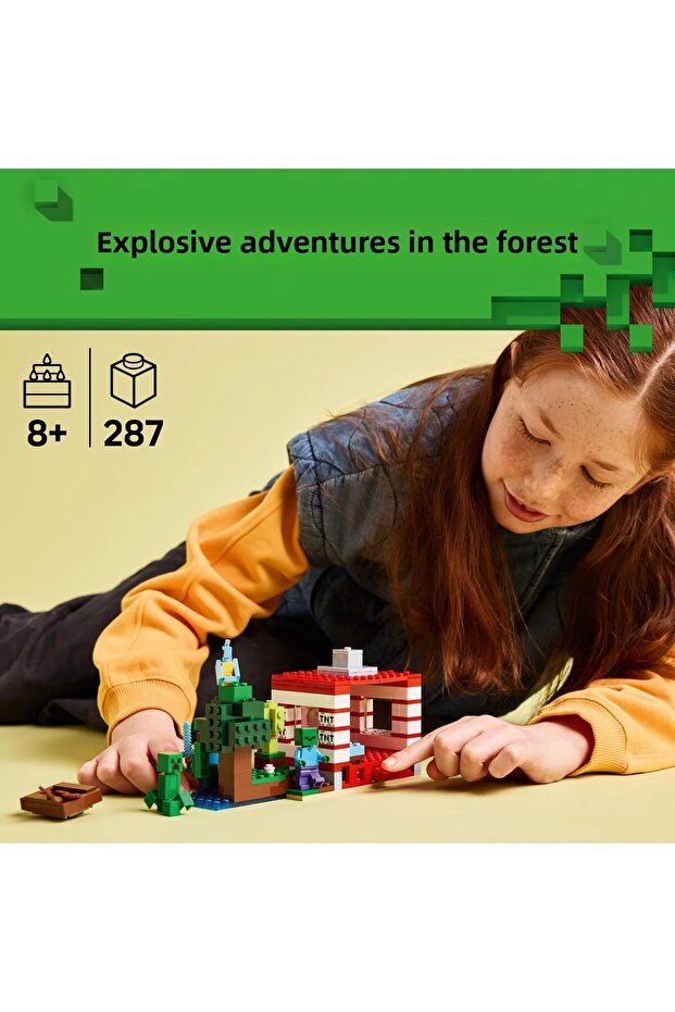 Minecraft The TNT Jungle House Toy - Building Set with Trigger Switch for Explosive Function - 5