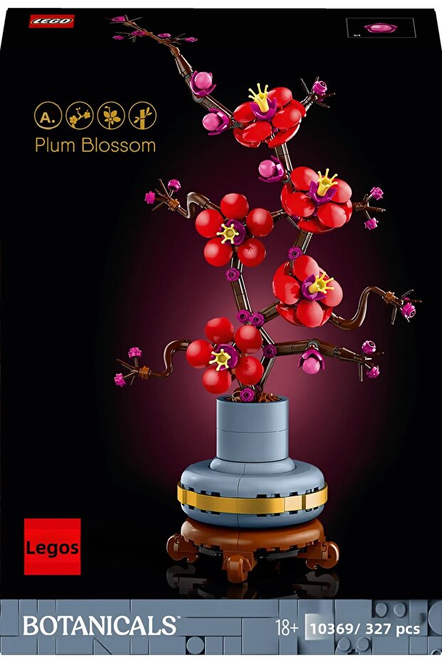 ® Botanicals Plum Blossom 10369 Decor Display Building Set For Adults (327 Pieces) - 3