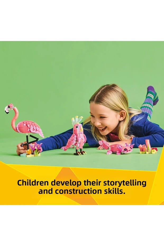 ®   مجموعة إنشاء الحيوانات البرية 3 في 1: فلامنغو وردي 31170 - مجموعة ألعاب للأطفال فوق 8 سنوات (288 قطعة) - 8
