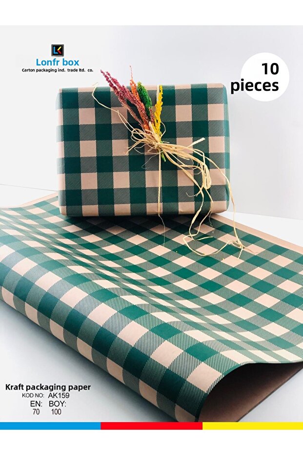 Package Paper Kraft Paper Wrapping Paper Gift Paper New Year's Dowry Packaging Paper 70x100 (10 PCS)