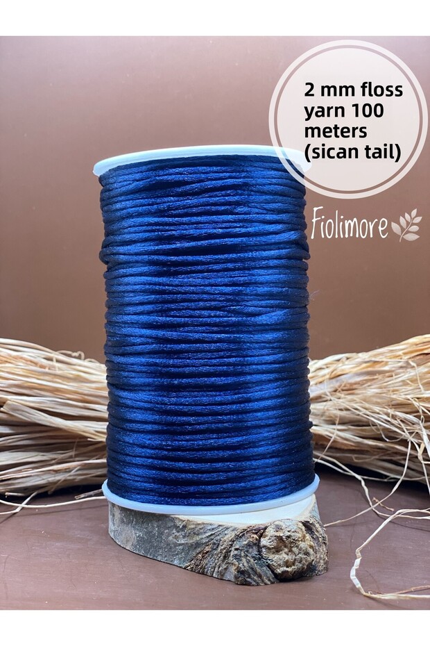 Flush Thread 2 mm Navy Blue Color (Rat Tail) (1 Coil 100 Meters) Jewelry Accessory