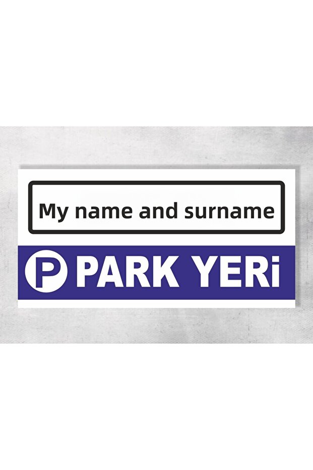 Personalizable Parking Place Sign Plate 40X20 cm Plastic Polycarbonate Outdoor