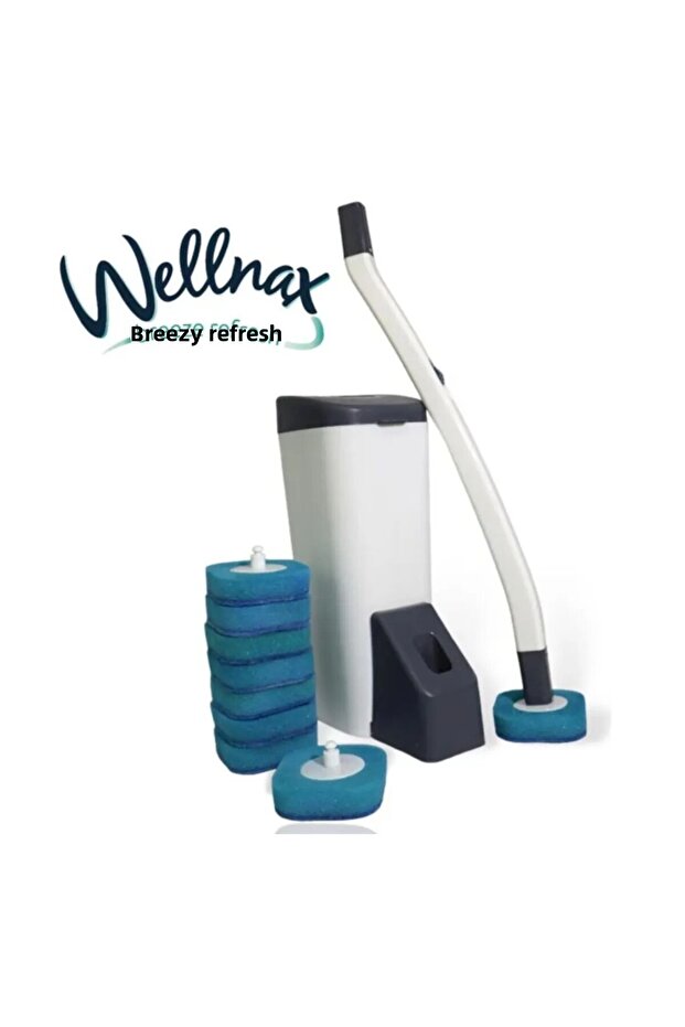 10 Pieces Toilet Cleaning Set with Detergent and Spare Sponge - X1 - 1