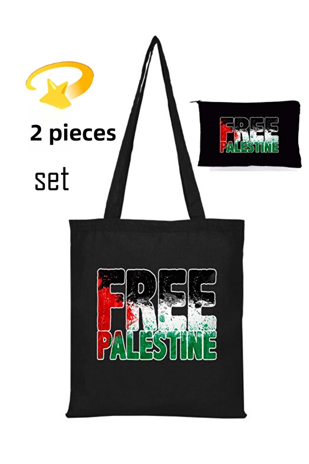 Cloth Bag - Pen Holder, Makeup Bag Set of 2, Black