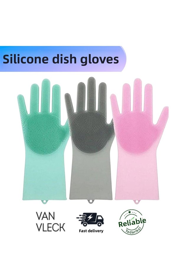 1 Pair Silicone Washing Gloves – Cat Dog Bath Brush, Heat Resistant, Hair Remover