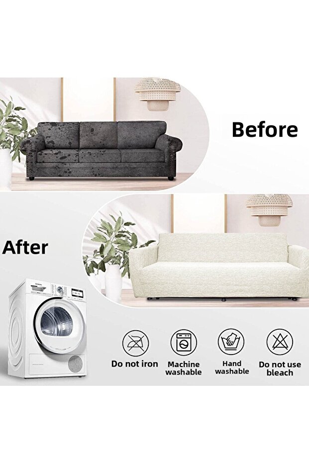 Husa de canapea Bukel Jacquard pentru 3 persoane |   Husa pentru scaun elastic | Husa pentru canapea extensibila |   husă pentru scaun - 6