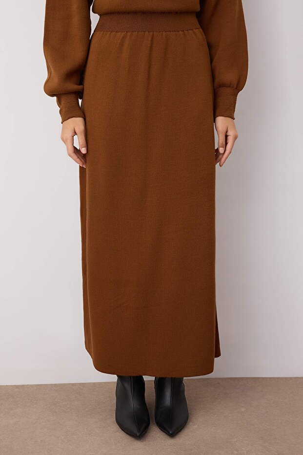 Açık Kahverengi Oversize Triko Etekli Alt - Üst Takım TCTAW26US00022 - 4