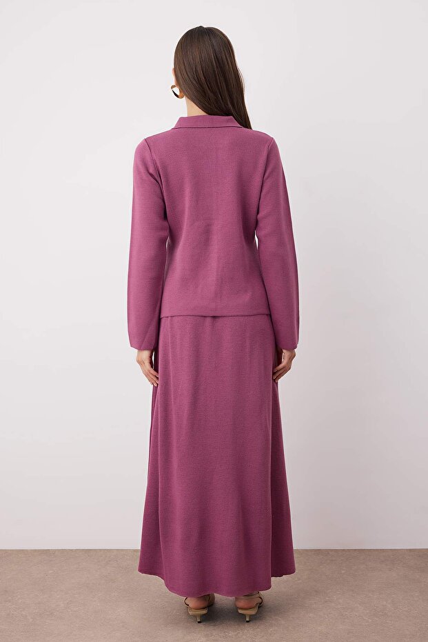 Mürdüm Broş Detaylı Triko Alt - Üst Takım TCTAW26US00019 - 4