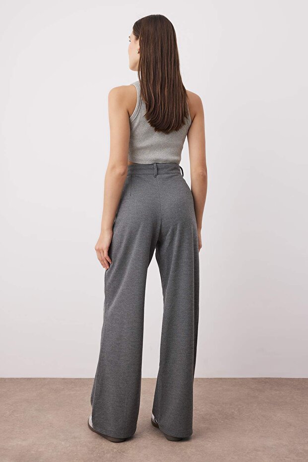 Wardrobe Essentials – Antrasit Straight Esnek Örme Pantolon | TWOAW26PL00024 - 4