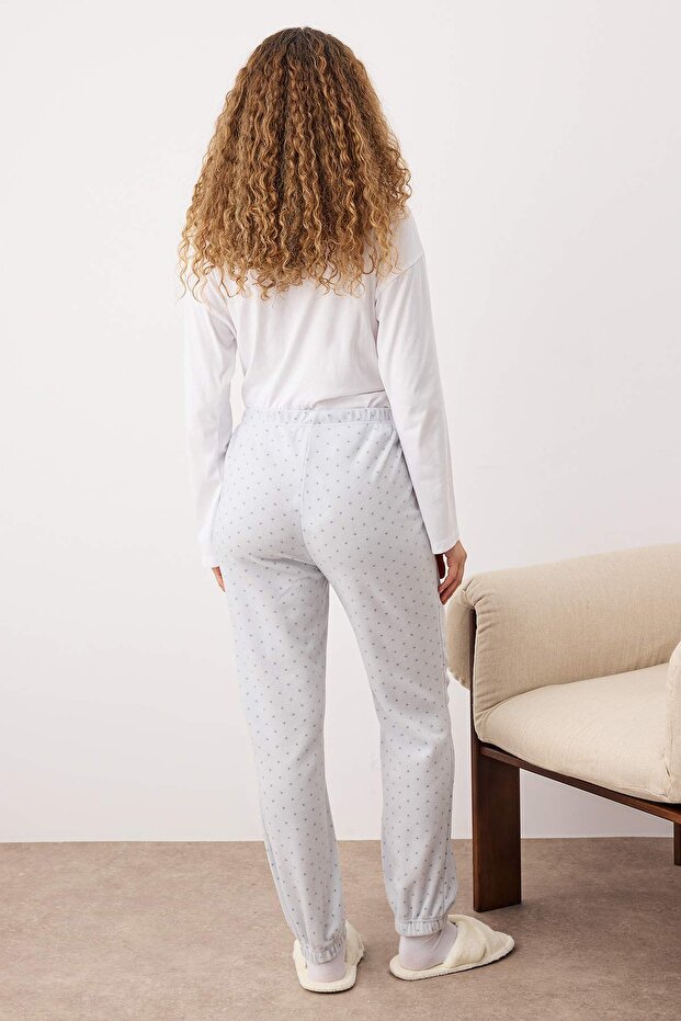 Çok Renkli 2'li Paket Puantiyeli Polar Örme Pijama Altı THMAW26PJ00006 - 4