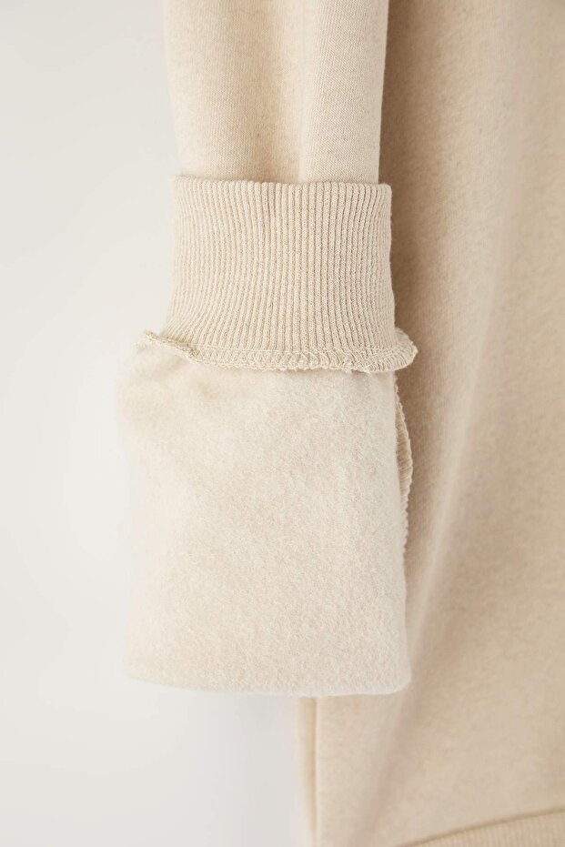 Kamienna Regular/Normalny krój Stojący kołnierz Gruba bluza z polarową podszewką TMNAW26SW00021 - 7