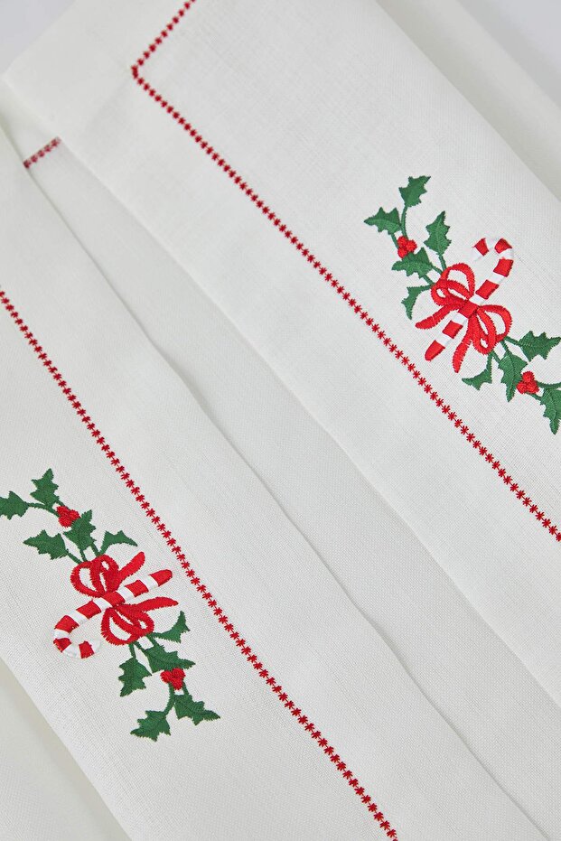 Yılbaşı Temalı Nakışlı Runner 45x145cm TPHAW26RUN00003 - 4