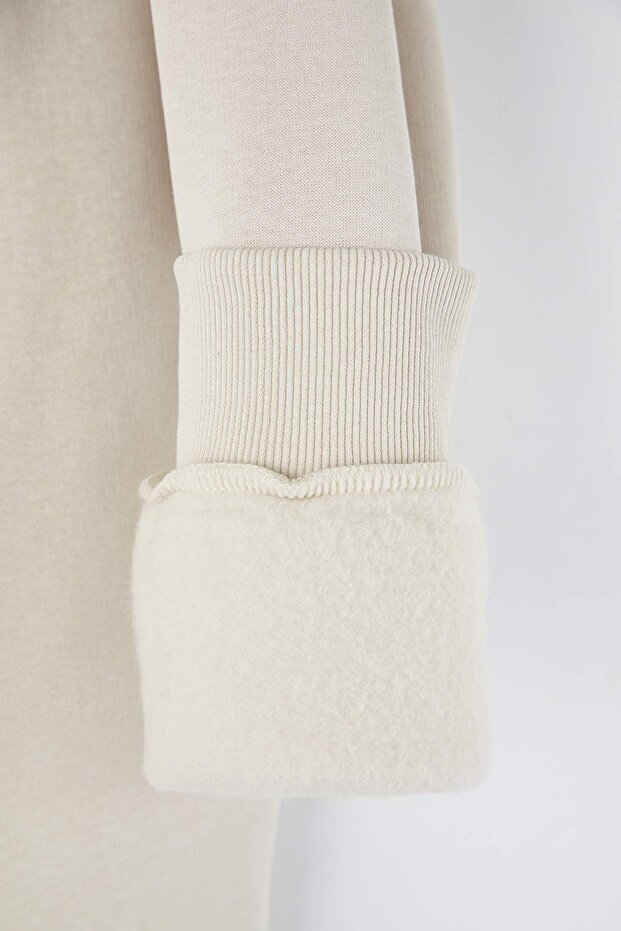 Teen Taş Regular Dantel Detaylı Slogan Nakışlı Kalın İçi Polarlı Örme Sweatshirt TWOAW26SW00153 - 8