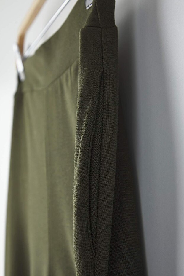 Haki Beli Lastikli Wide Leg/Geniş Paça Pantolon TWOAW26PL00132 - 7