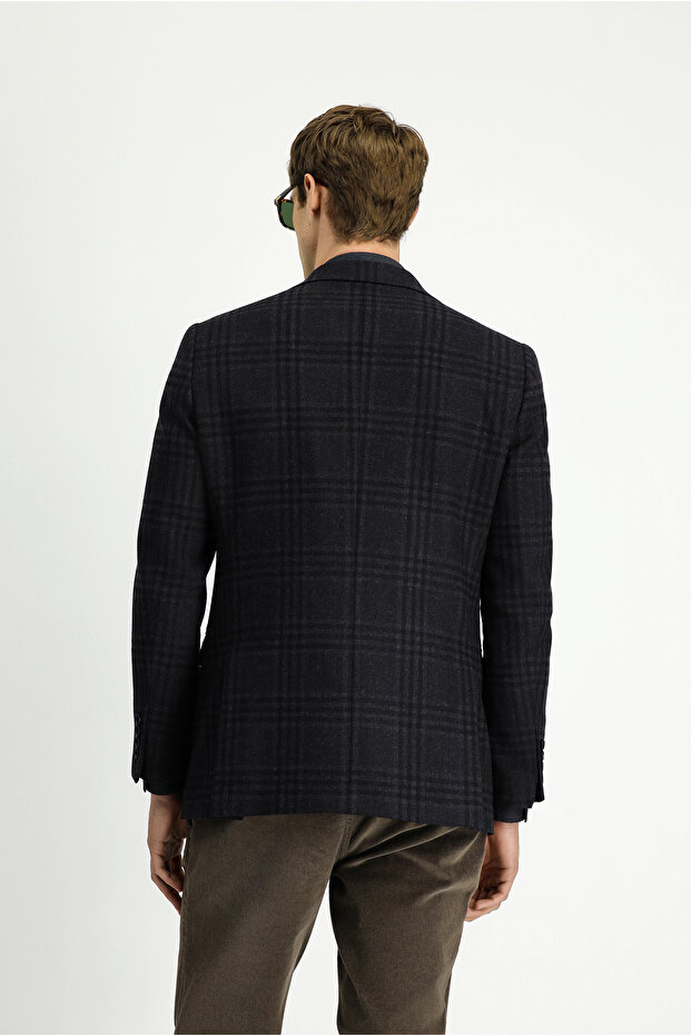 سترة صوفية منقوشة بقصة عادية - 4