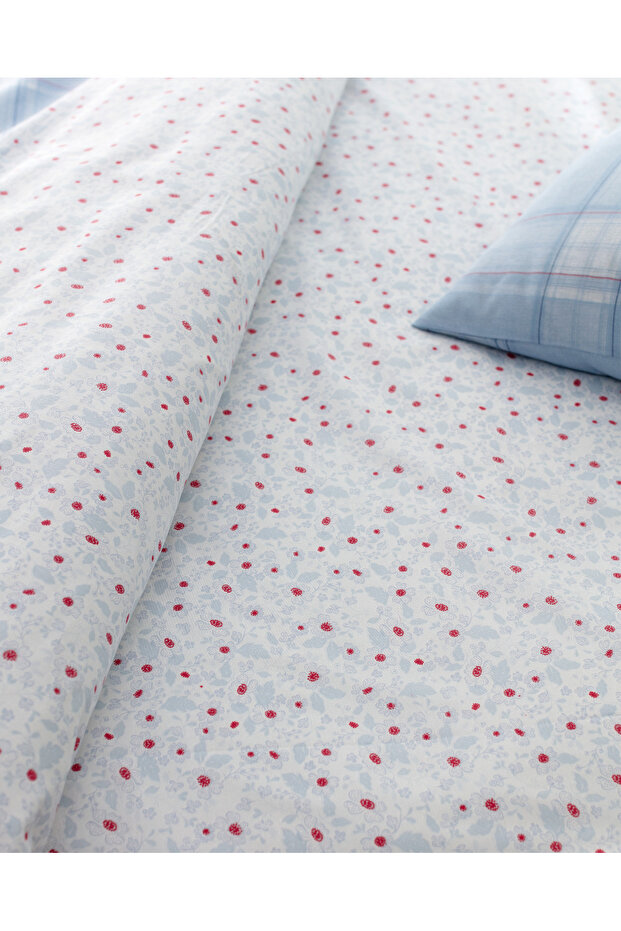 Blanch Bedrucktes Bettbezug-Set aus Baumwolle für Einzelbett, Blau - 5