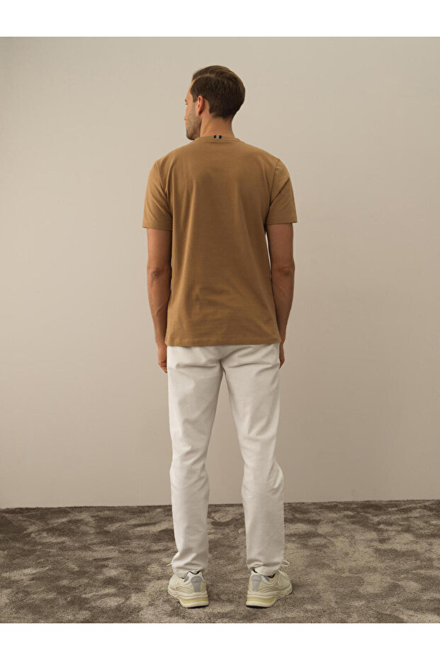 Erkek Camel Regular Fit Baskılı Tişört - 5