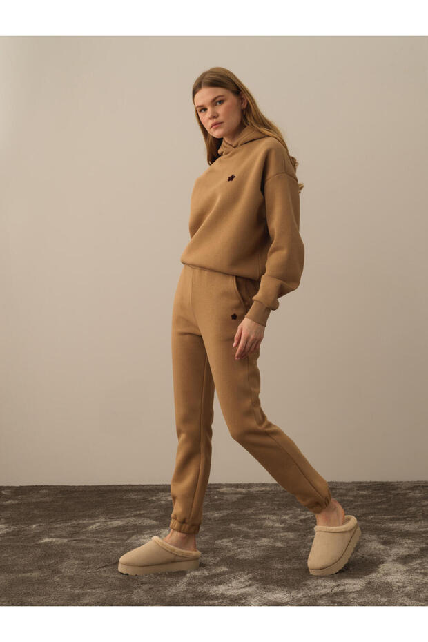 Kadın Camel Basic Sweat Pantolon - 1