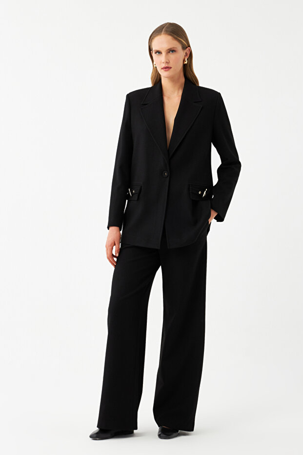 Tek Düğmeli Blazer Ceket - 1