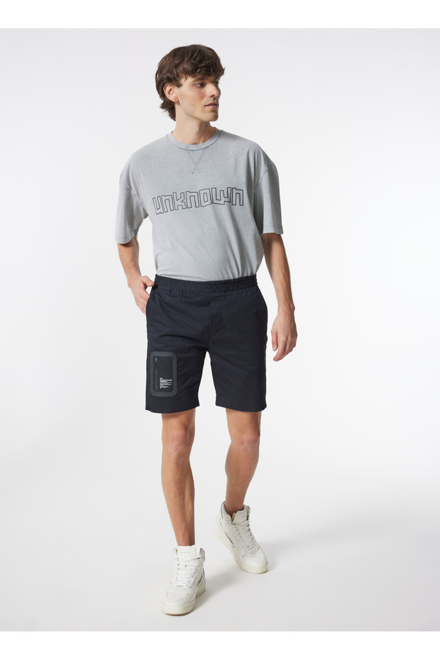 Normal Siyah Erkek Sweat Şort KBTX S211 REPOCKET_REPOCKET REGULAR