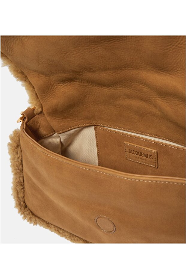 Le Bambimou Doux shearling-trimmed leather shoulder bag - 4