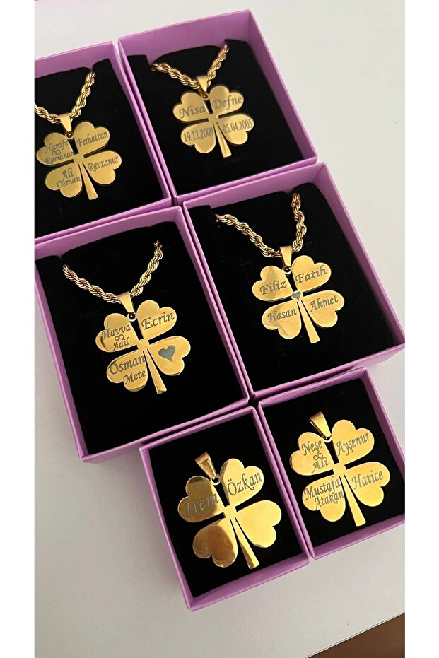 4 Yapraklı Yonca Çelik Kolye - 2