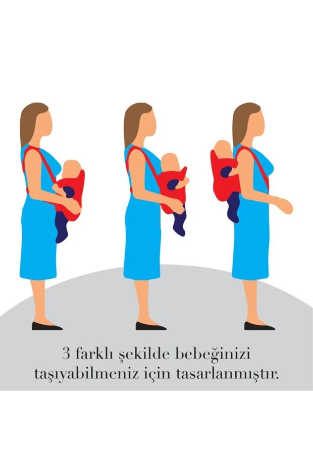 Plus Bel & Sırt Destekli Ergonomik Kanguru Çok Yönlü Ayarlanabilir GRİ - 9