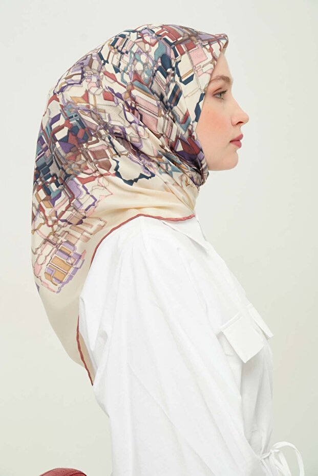 Patterned Rayon Scarf Daily Wrinkle-Free Non-Slip 90X90Cm