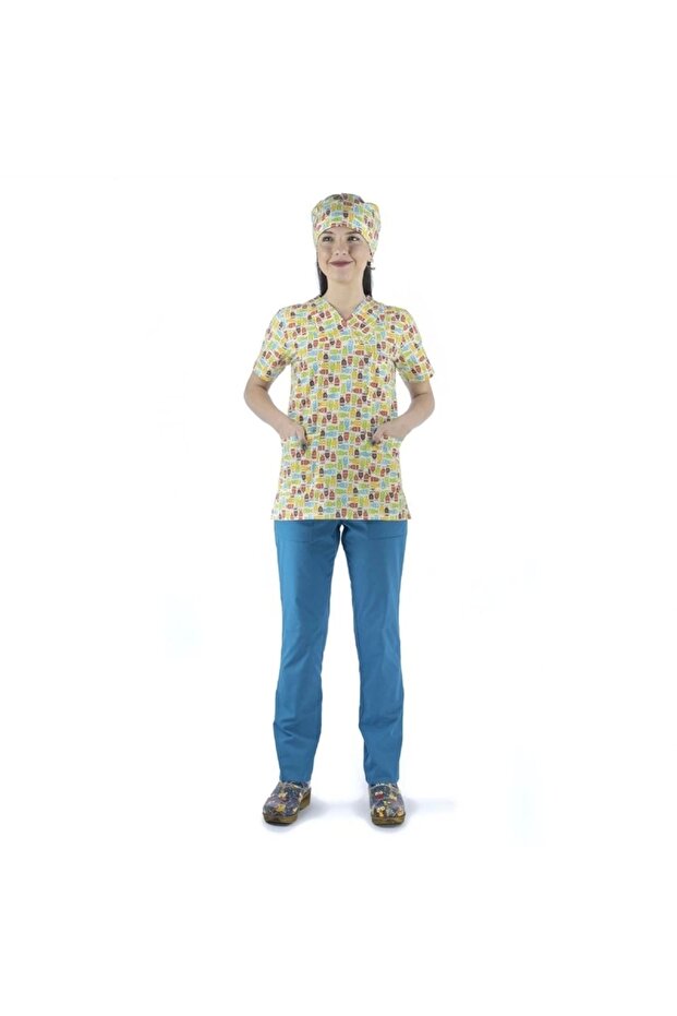 بلوزة منقوشة بياقة مغلف - 3903 بومة - 1