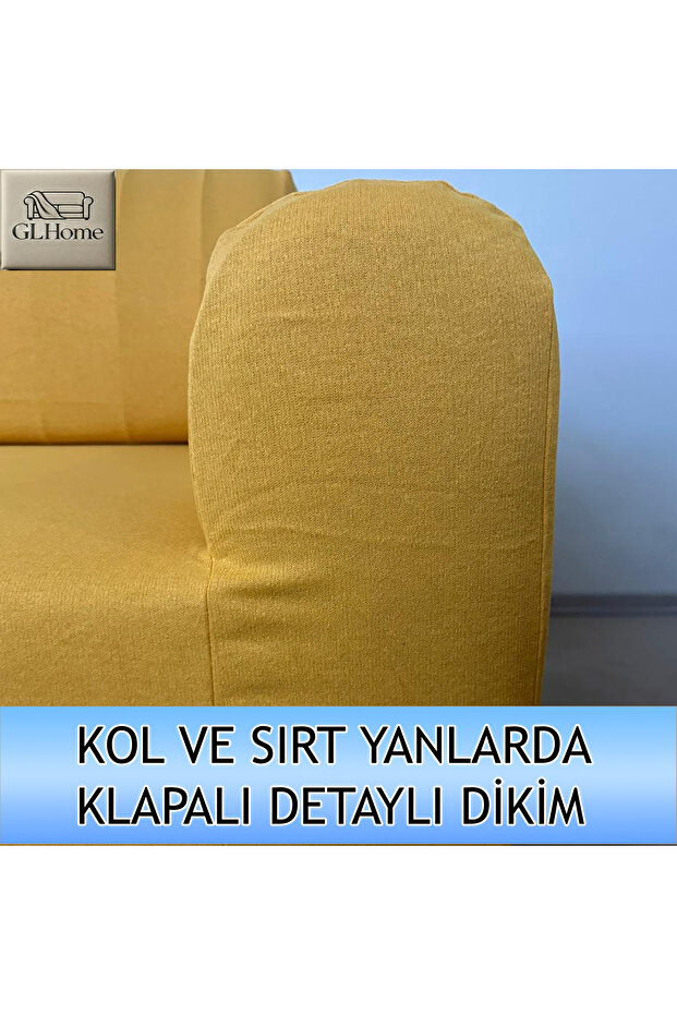%100 PAMUK FRANSIZ KUMAŞ ÇİFT KİŞİLİK KOMPLE GİYDİRME 2'Lİ KANEPE, BOHEM, vb MODEL KOLTUK KILIFI - 4