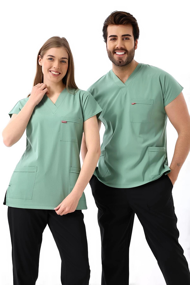 بلوزة Bflex للجنسين بأكمام طويلة من الليكرا - 6428 أخضر داكن