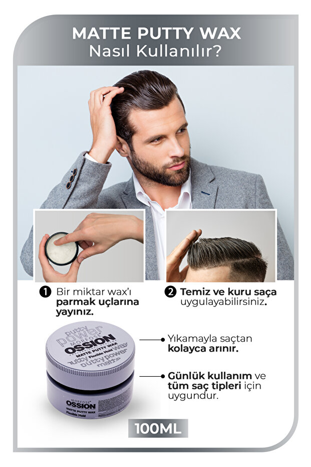 Morfose Flexible Hold Putty Kremsi Mat Wax 100 ml - 3