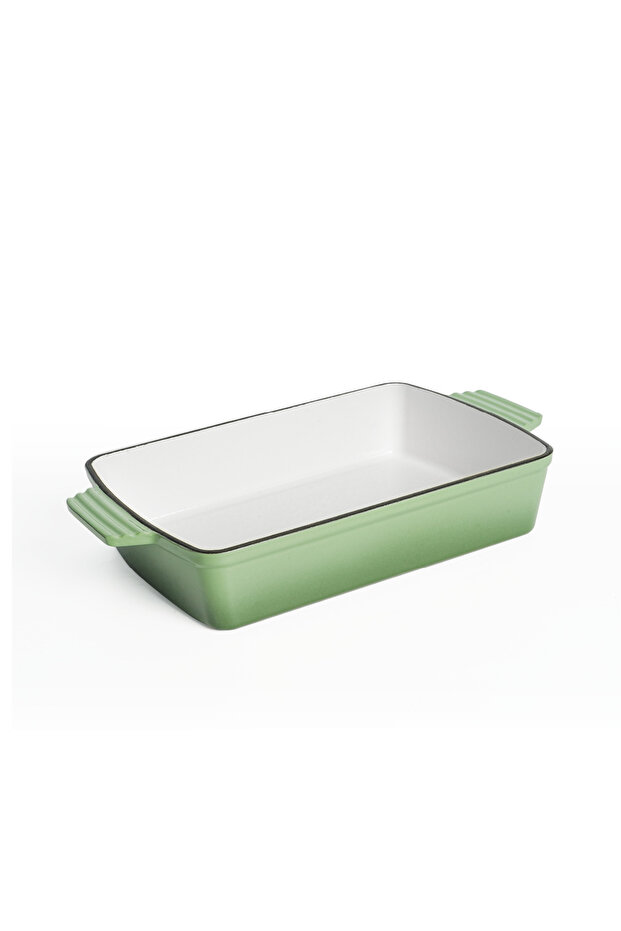 Healthy & Safe Enamel Cast Iron Rectangular Roasting Dish, 12-Inch