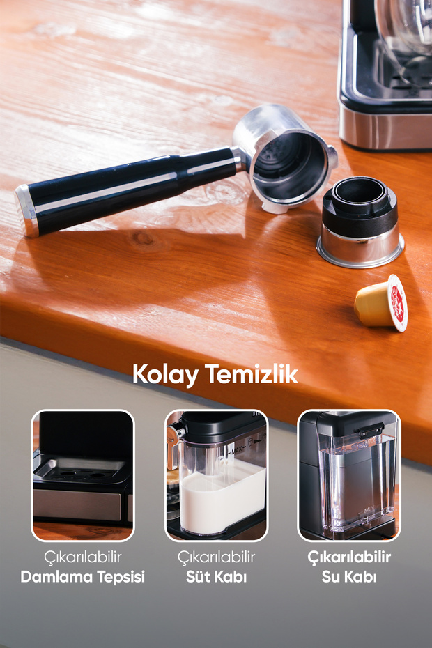 1.5L 20 Bar Professional Espresso Machine with Capsule and Dry Coffee Apparatus Milk Frother - Scm 2996 - 6