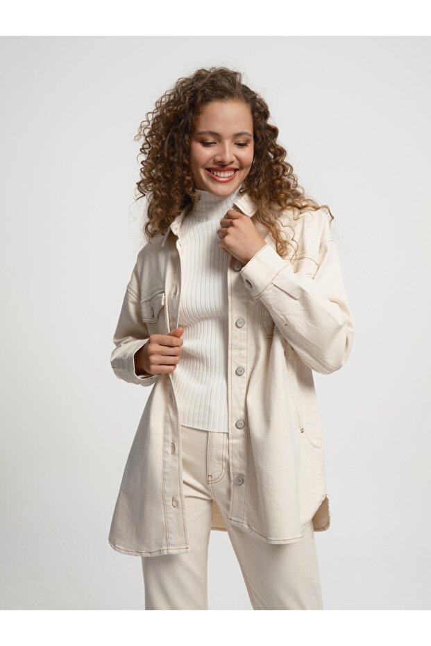 Oversize Kadın Gömlek U.kol - 5