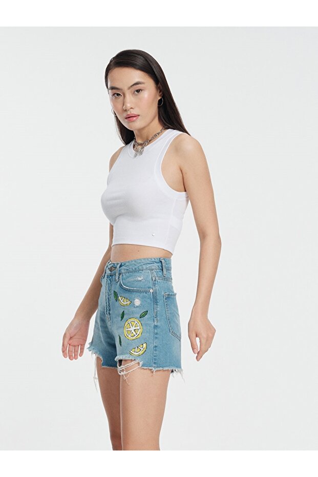 Kadın Mavi Şort - Lf2032708 - 2