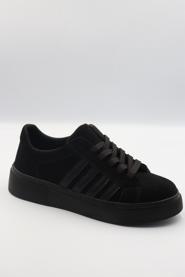 Unisex Daily Thick Sole Orthopedic Retro Stripe Black Guaranteed Sports Sneaker Shoes