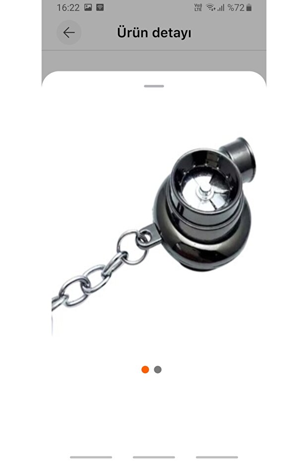 Auto Turbo Design Keychain with Button and Led Light - 1