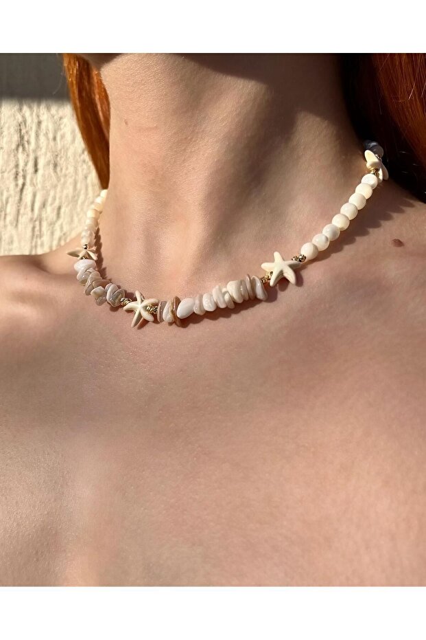 Luminous Shell Gerçek Doğal Taş Kolye - 2