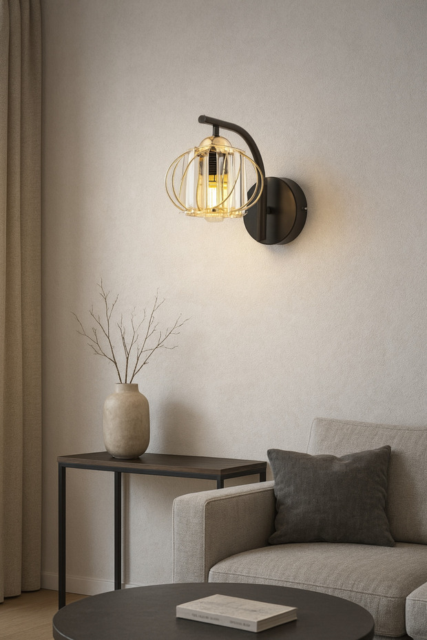 Molde Kristal Taşlı Aplik Modern Dekoratif Duvar Aydınlatma - 3