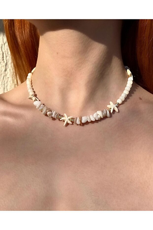 Luminous Shell Gerçek Doğal Taş Kolye - 1