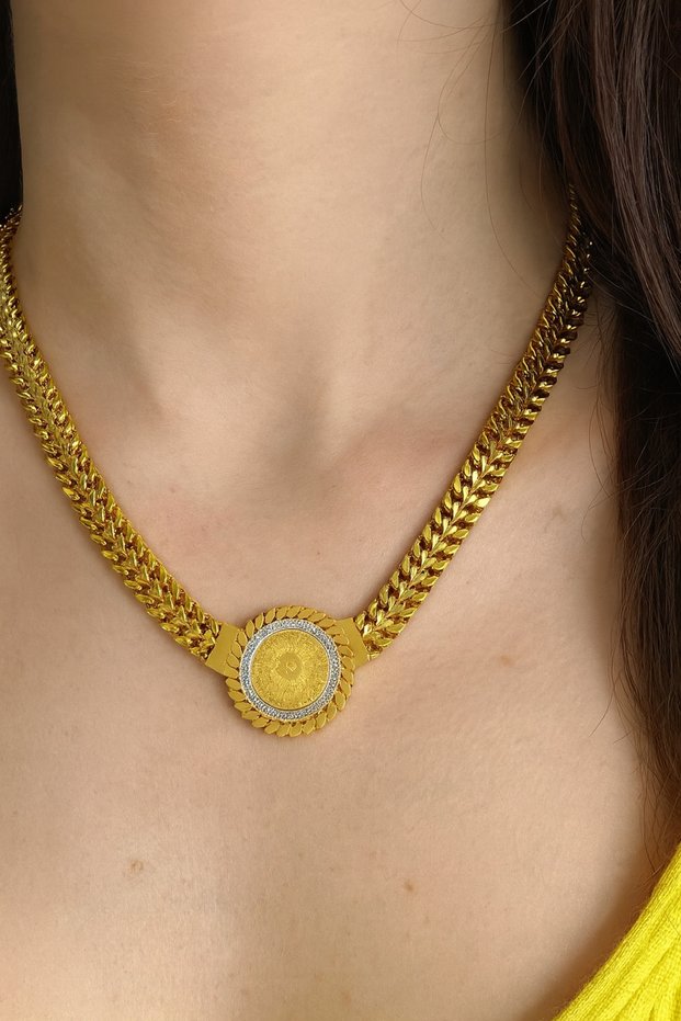 Ataturk Figured Steel Necklace