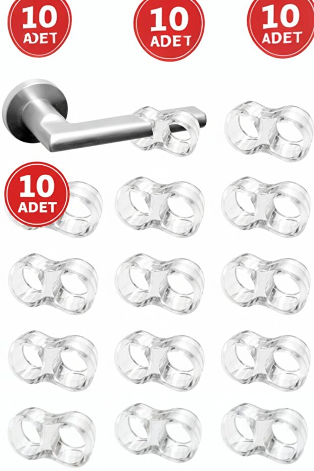 Şeffaf Silikon Plastik Kapı Kolu Tutucu Tutacağı Durdurucu Pencere Tamponu Stoperi (10 Adet) - 2