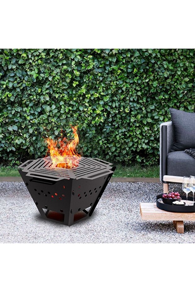 FlameHex Modern ve Şık Ateş Çukuru - 3