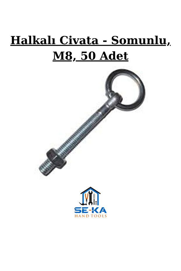 Ring Bolt - with Nut, M8, 50 Pcs
