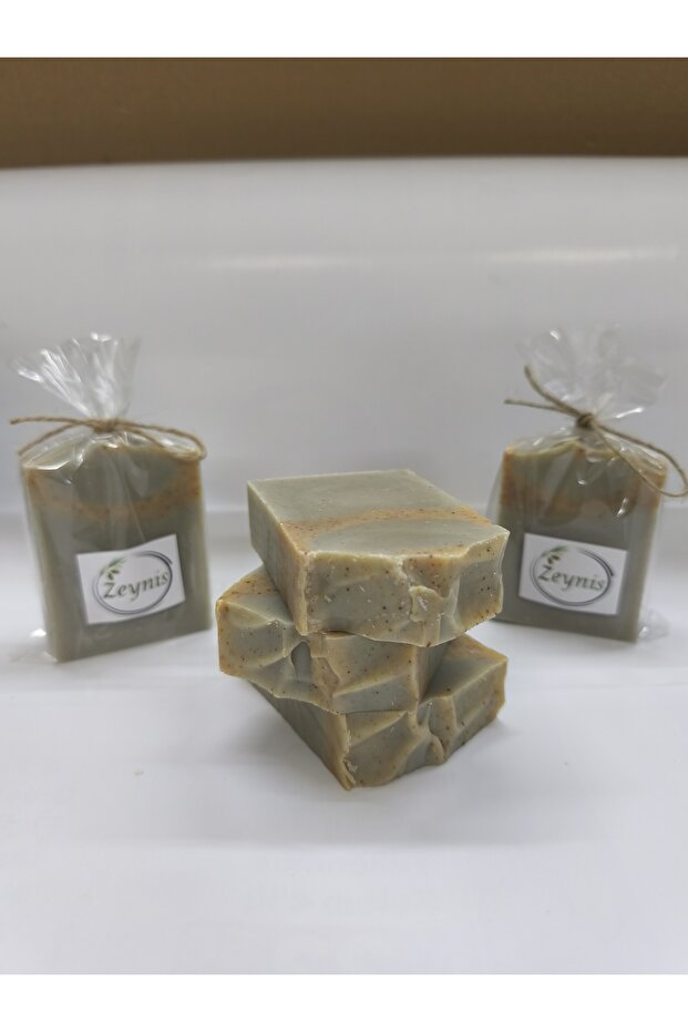 Bentonite Clay Olive Oil Soap (1 Piece), Green Clay Additive, Turmeric, Handmade Natural Soap