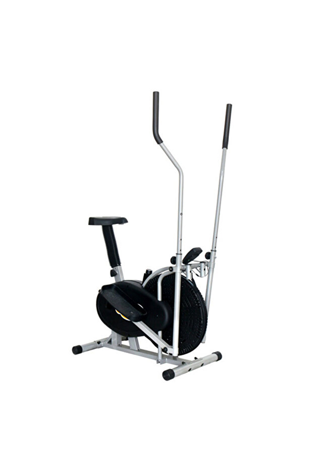 Folding Exercise Bike with LCD Display - Adjustable Elliptical for Workout - 1