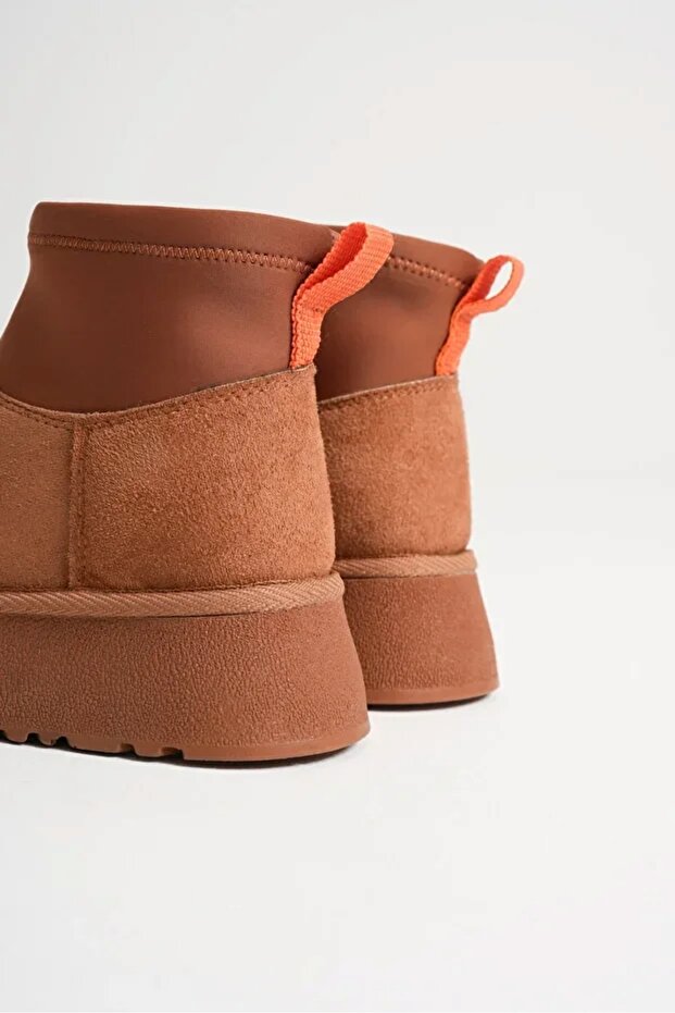 أحذية نسائية من جلد الغزال البني الداكن - صوف من الداخل، نعل سميك، يحافظ على الدفء، هيريبو - 5