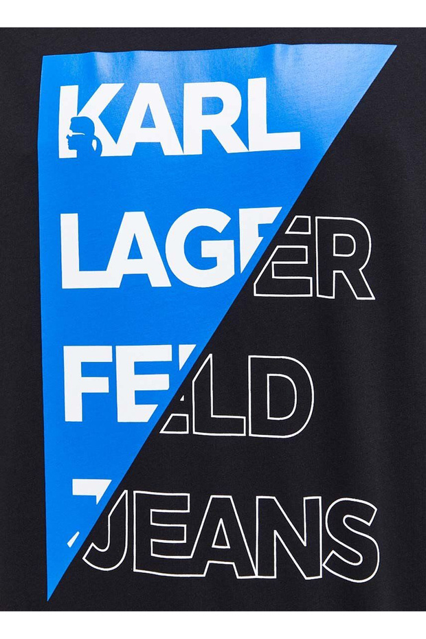 Jeans Bisiklet Yaka Siyah Erkek T-Shirt 236D1702_KLJ RELAXED CUT LOGO TEE - 4